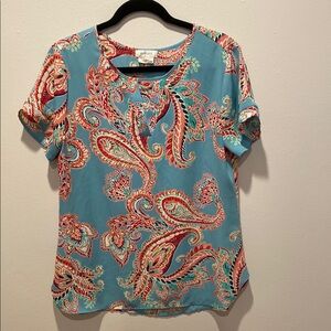 Van Heusen Pink Cuffed Sleeve Blouse